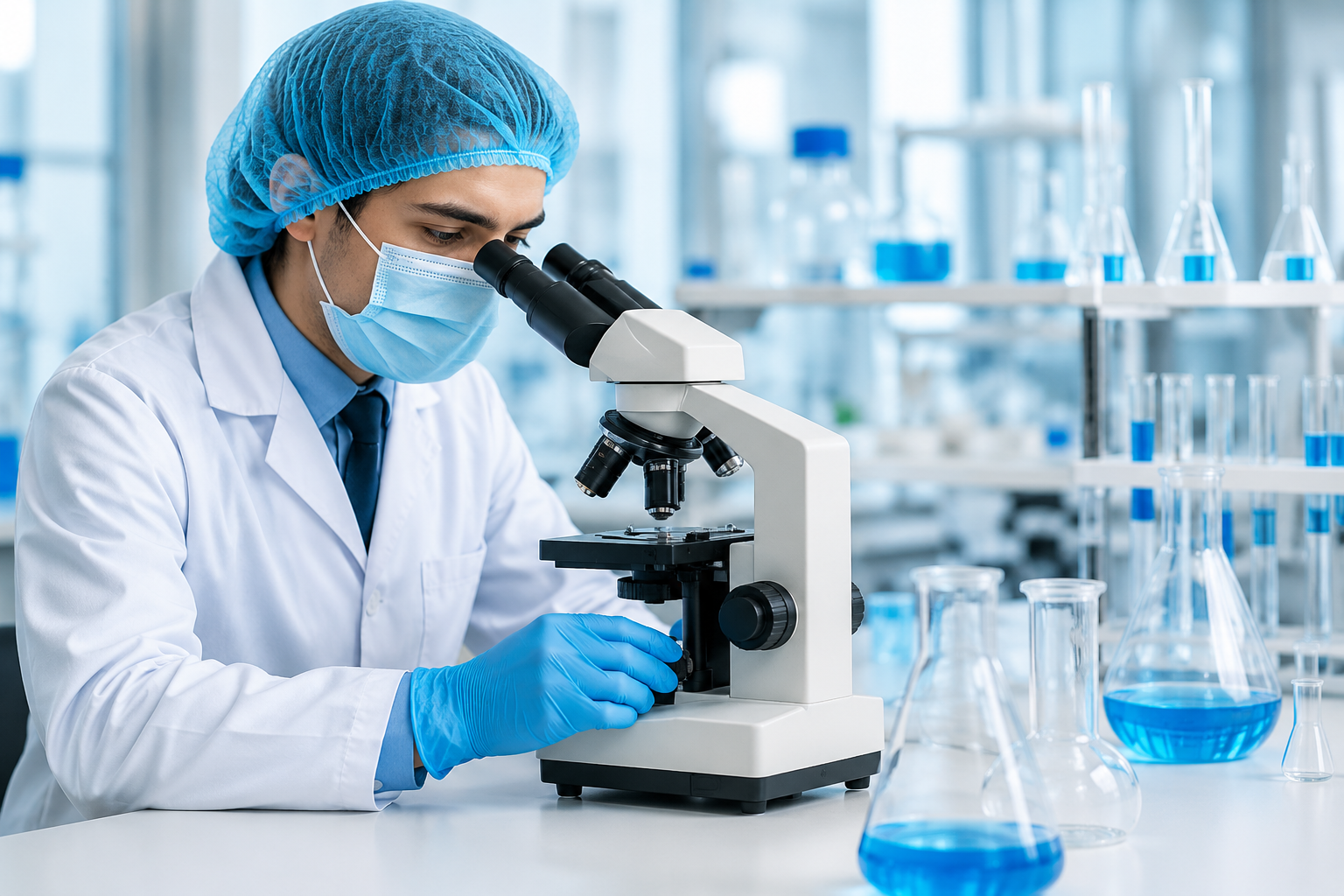 Quality control lab testing cleaning products