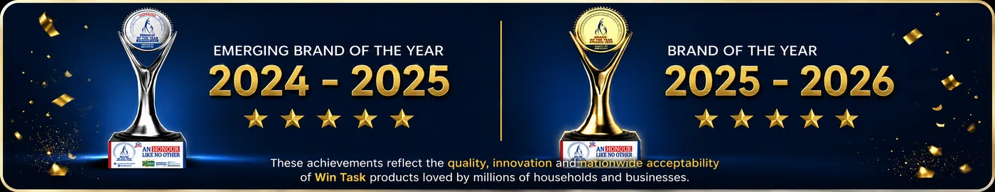 Win Task Emerging Brand of the Year 2024-2025 and Brand of the Year 2025-2026 awards