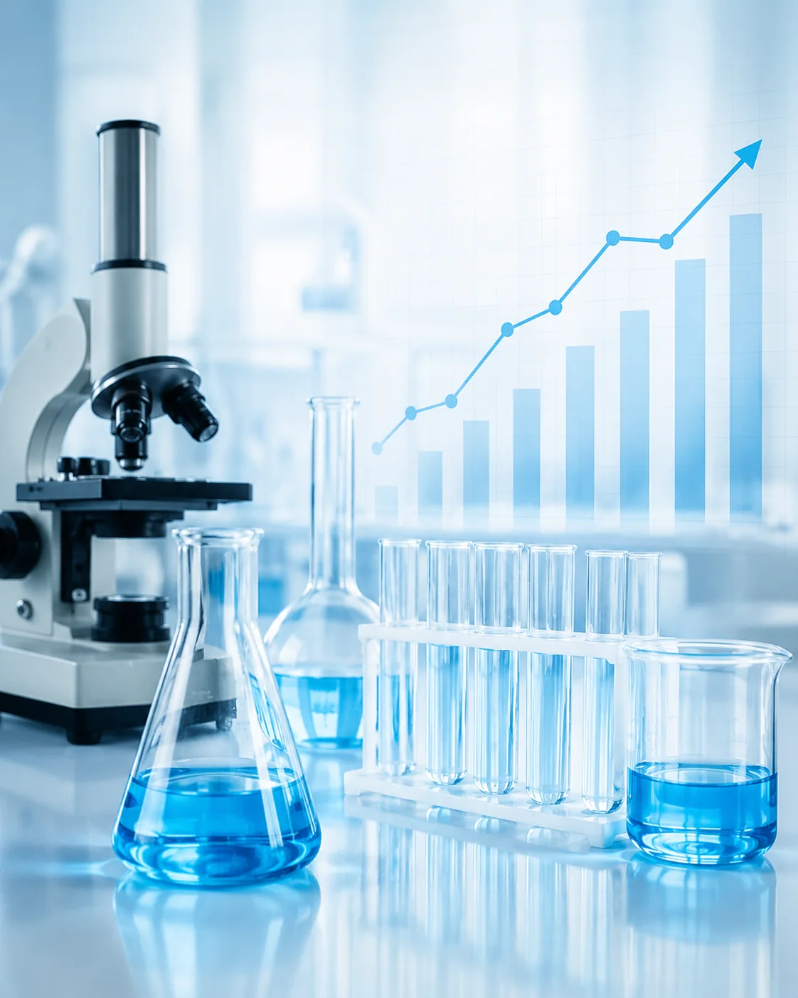 Laboratory research equipment with quality improvement chart